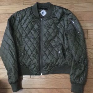 Volcom green bomber jacket size S
